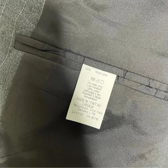 Ralph Lauren Gray Charcoal Wool Stripe Blazer Sport Coat Size 58 L - Picture 6 of 7